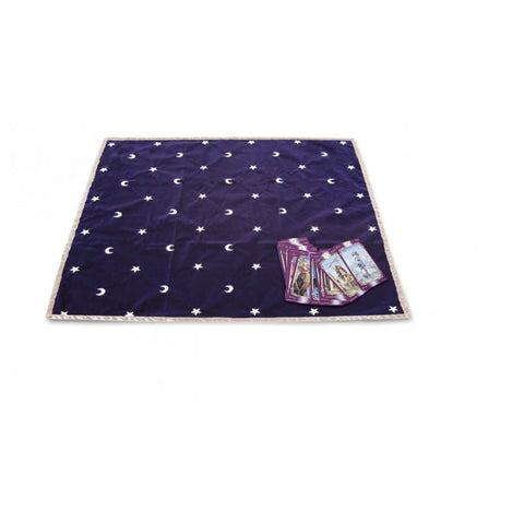 Lo Scarabeo Black Velvet Tarot Cloth Moon & Stars Embroidered 80x80 cm