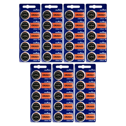 Murata CR2025 3V Lithium Coin Cell Batteries – 35 pcs (7 blister strips of 5)