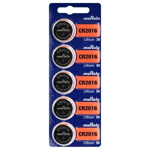 5x Murata CR2016 3V Lithium Coin Cell Batteries for Watch & Key Fob
