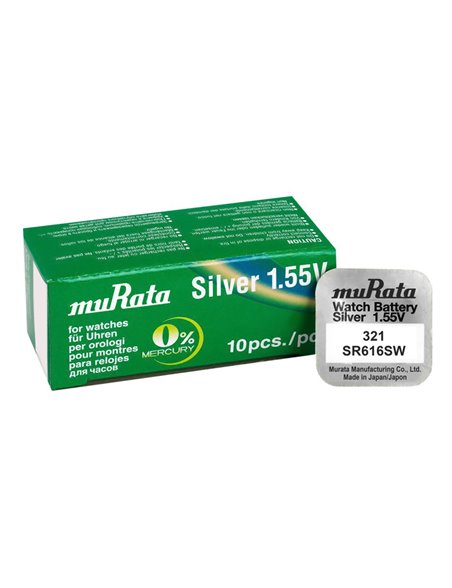 5x Murata 321 SR616SW 1.55V Silver Oxide Watch Batteries