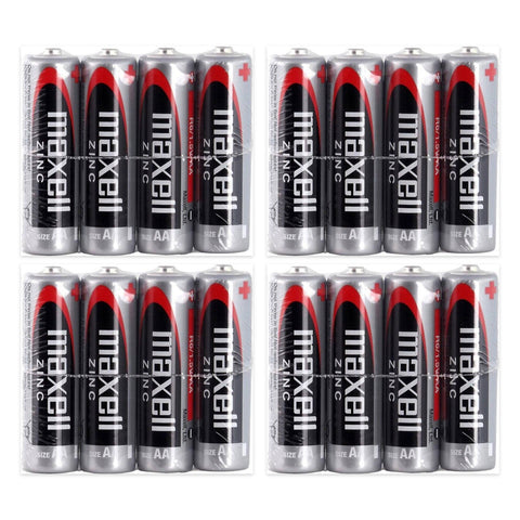 Maxell AA Zinc Carbon 1.5V Batteries – 16 pcs (4 shrink packs of 4)