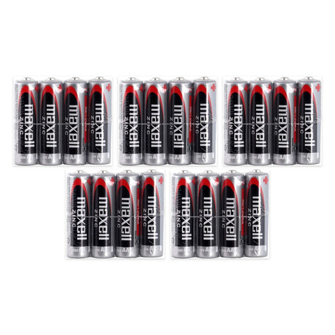 Maxell AA Zinc Carbon 1.5V Batteries – 20 pcs (5 shrink packs of 4)