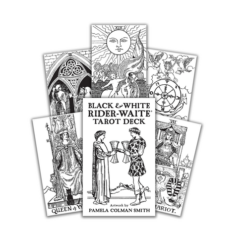 Black & White Rider-Waite Tarot Cards Deck & Guidebook US Games Systems