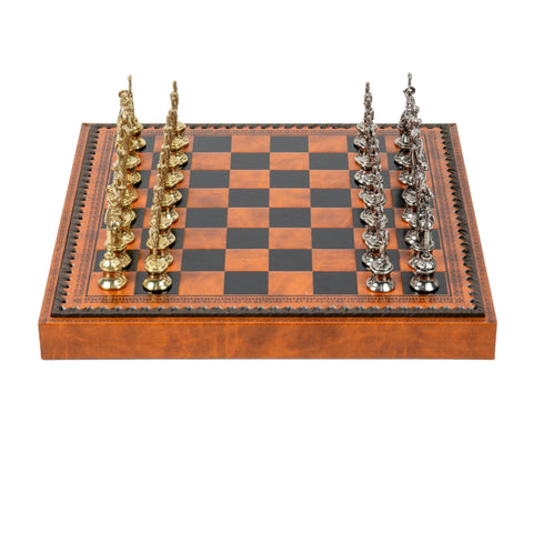 Napoleon Metal Chess Set Italfama 3-in-1 with Checkers & Backgammon Board