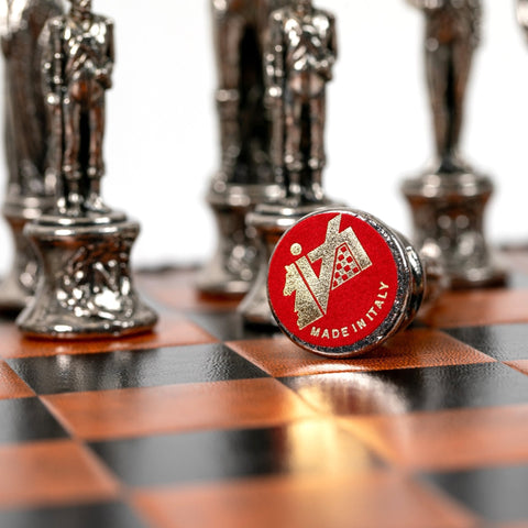 Napoleon Metal Chess Set Italfama 3-in-1 with Checkers & Backgammon Board