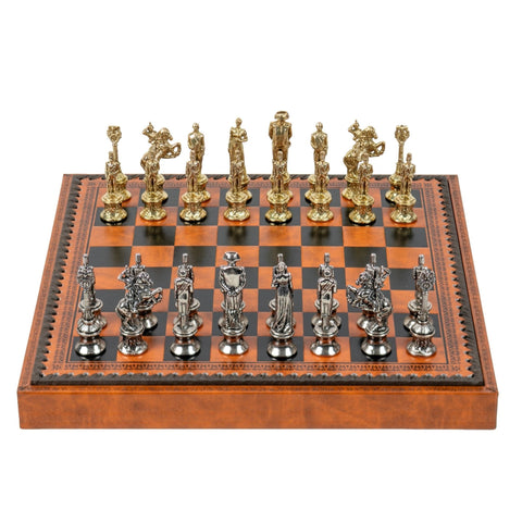 Napoleon Metal Chess Set Italfama 3-in-1 with Checkers & Backgammon Board