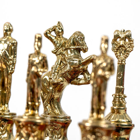 Napoleon Metal Chess Set Italfama 3-in-1 with Checkers & Backgammon Board