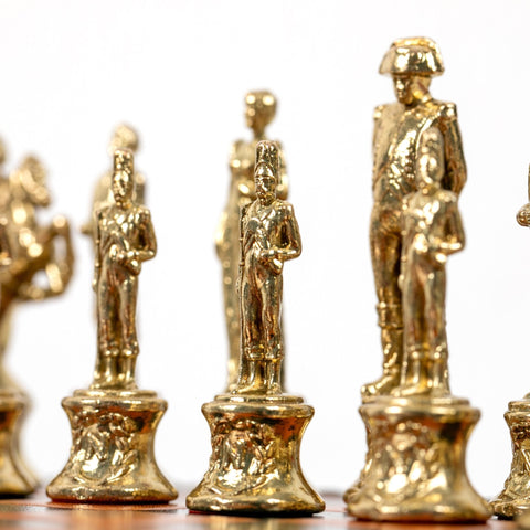 Napoleon Metal Chess Set Italfama 3-in-1 with Checkers & Backgammon Board