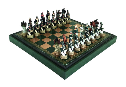 Italfama Napoleon vs Russia Chess Set w/ Board & Storage, Checkers, Backgammon
