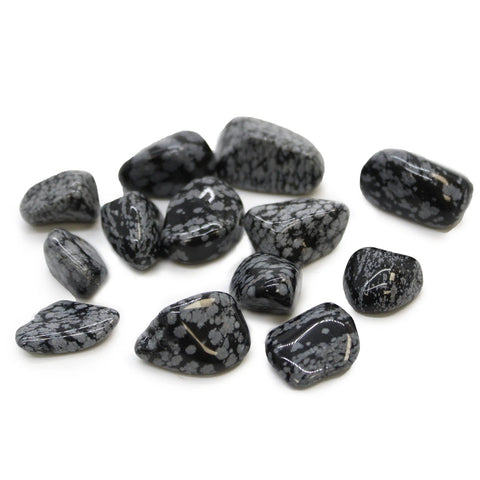 24x Snowflake Obsidian Tumble Stones Medium Healing Crystals Set