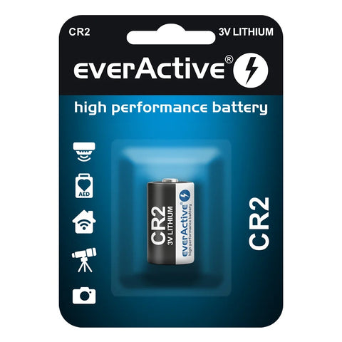 1x everActive CR2 3V Lithium Battery for Camera, Alarm, Flashlight