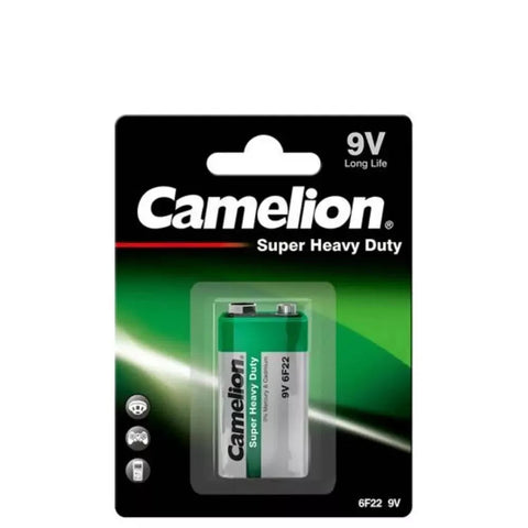 Camelion 9V Zinc Carbon Battery 6F22 Super Heavy Duty Long Life 450mAh
