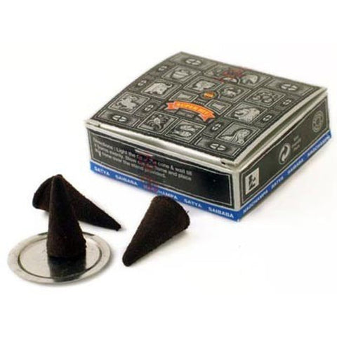 12x Satya Nag Champa Super Hit Dhoop Cones Incense with Holder