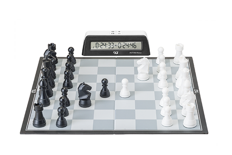DGT Chess Set with DGT1002 Bonus Clock, Kids Size Staunton Pieces