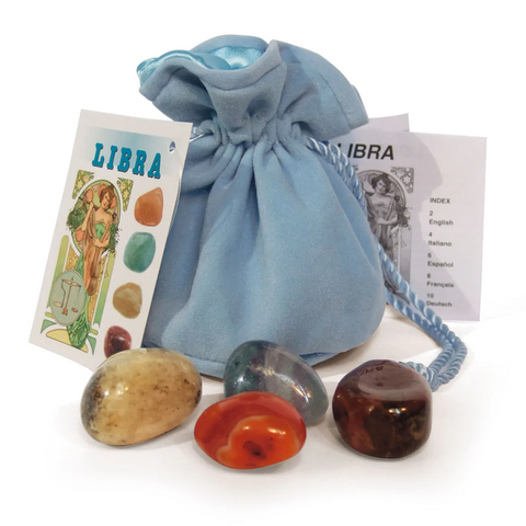 Libra Zodiac Crystal Talisman Set Lo Scarabeo Rhodonite Moon Stones