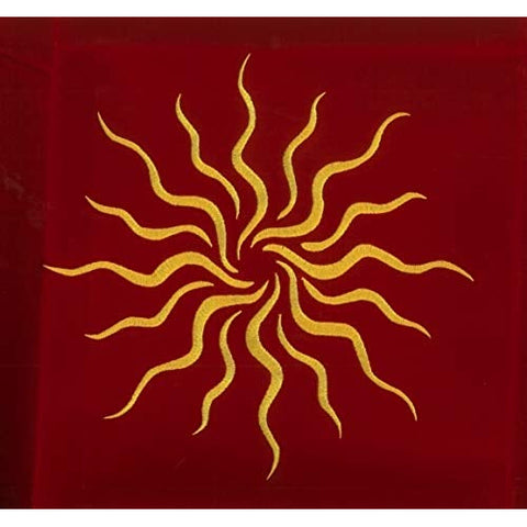 Lo Scarabeo Red Velvet Tarot Cloth 80x80cm Embroidered Altar Cloth