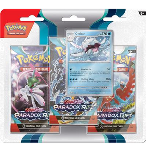 Pokemon TCG Paradox Rift 3-Pack Blister with Cetitan Foil Promo English