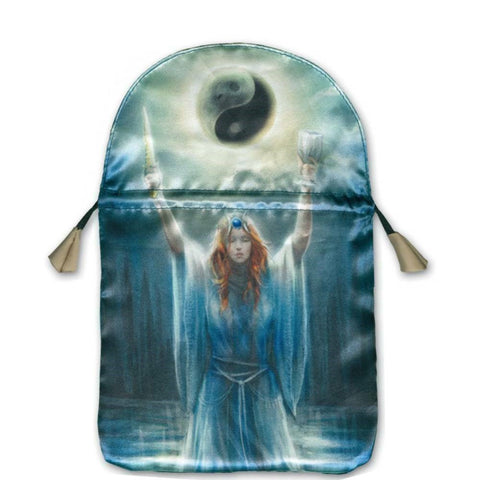 Lo Scarabeo Sacred Priestess Dark Blue Satin Tarot Drawstring Bag