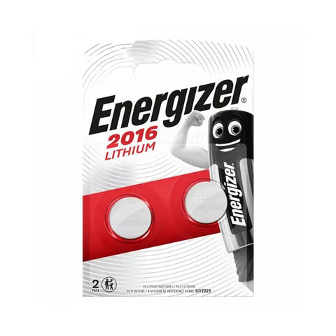 2x Energizer CR2016 3V Lithium Coin Cell Batteries DL2016 Blister Pack