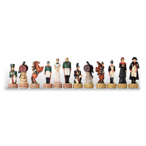 Italfama Napoleon vs Russia Hand Painted Resin Chess Pieces Set 8cm King