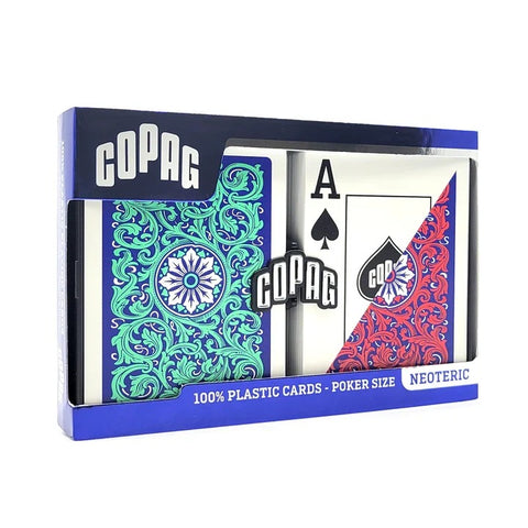Copag 1546 Neoteric Poker Jumbo Index Double Deck Red Green PVC Cards