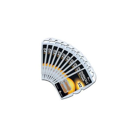 60x Duracell Activair 312 Hearing Aid Batteries Zinc Air 1.45V Mercury