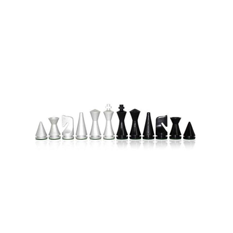 Italfama Modern Wooden Chess Set 40x40cm Gloss Board Handmade in Italy
