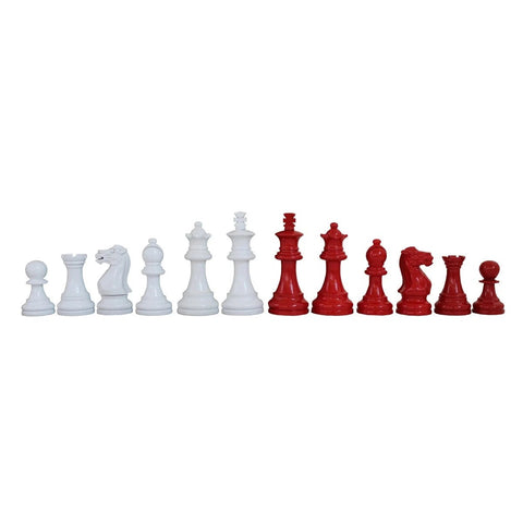Italfama Weighted Wooden Chess Pieces Red White 7.6cm King Made in Italy