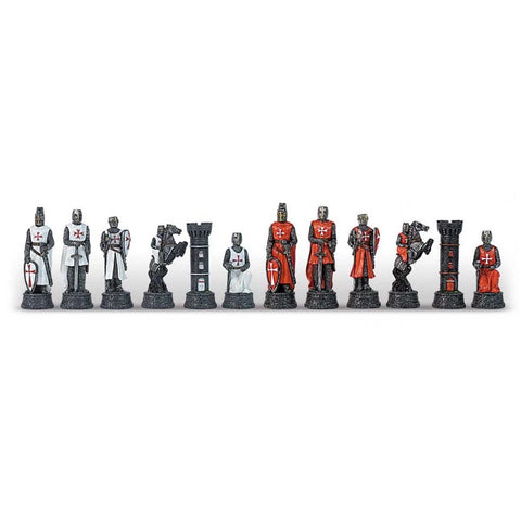 Italfama Teutonic Knights Hand-Painted Resin Chess Pieces King 8cm Italy