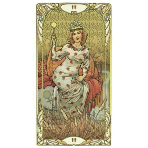 Golden Art Nouveau Tarot Deck by Lo Scarabeo with Velvet Pouch