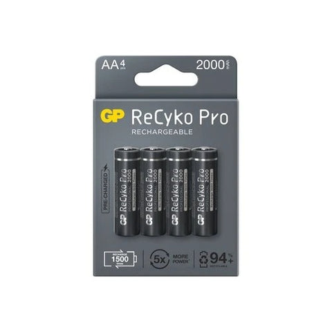 4x GP ReCyko+ Pro AA 2000mAh NiMH Rechargeable Batteries 1.2V HR6