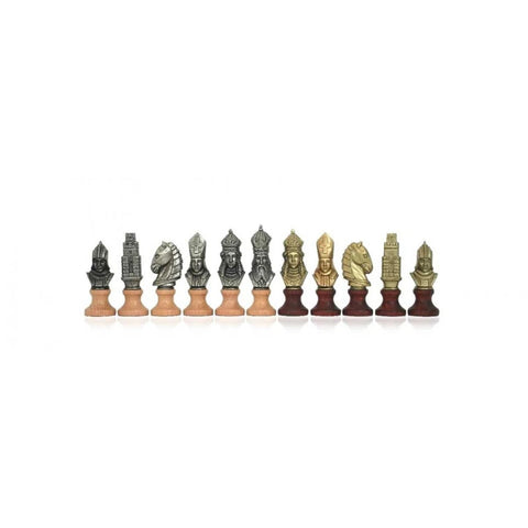 Italfama Moncada Metal & Wood Chess Pieces Gold Silver 9.5cm King Set