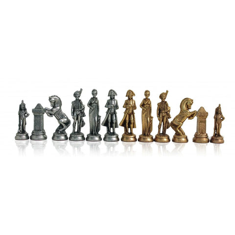 Napoleon Metal Chess Pieces Set Gold/Silver Plated King 10cm Italfama
