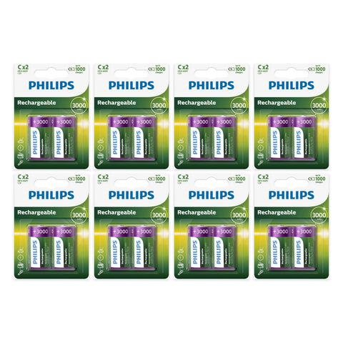 16x Philips C 3000mAh NiMH Rechargeable Batteries