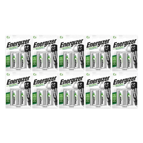 20x Energizer Power Plus C 2500mAh Rechargeable Batteries