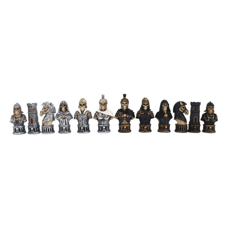 Italfama Skeleton Chess Pieces Resin Set, Hand Painted, 8cm King, Italy