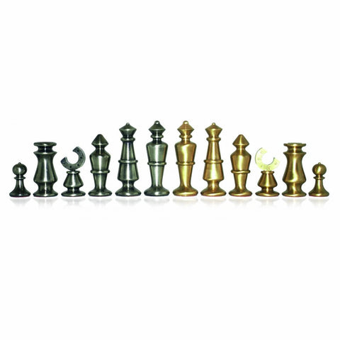 Italfama Modern Brass Chess Pieces Gold Silver Plated Set, King 7.3cm Italy