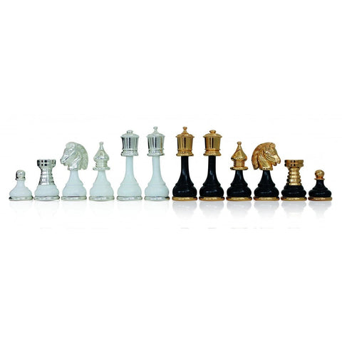 Italfama Luxury Brass & Wood Chess Set 42cm Board With Drawer