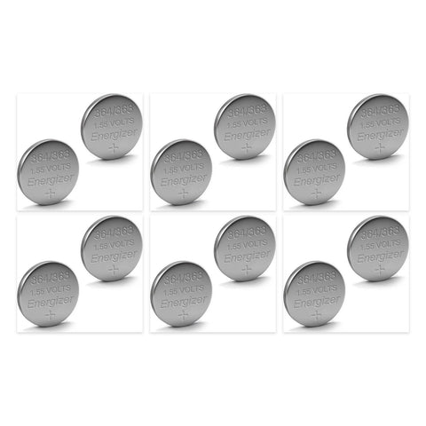 12x Energizer 364 363 SR621SW Silver Oxide Watch Batteries
