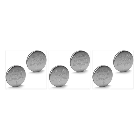 6x Energizer 364 363 SR621SW Silver Oxide Watch Batteries
