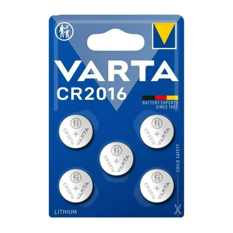 Varta CR2016 3V Lithium Coin Cell Batteries 5-pack