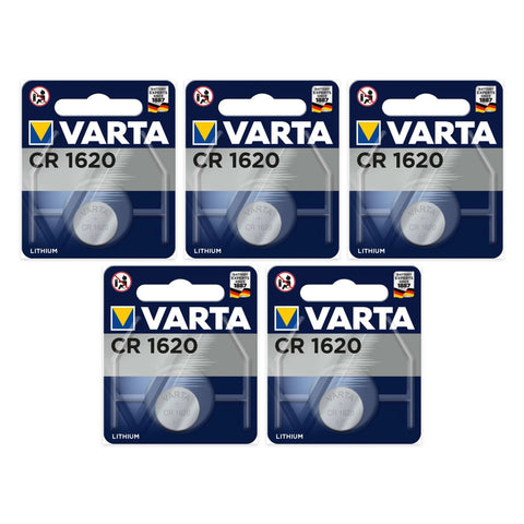 5x Varta CR1620 3V Lithium Coin Cell Batteries