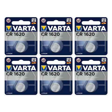 6x Varta CR1620 3V Lithium Coin Cell Batteries