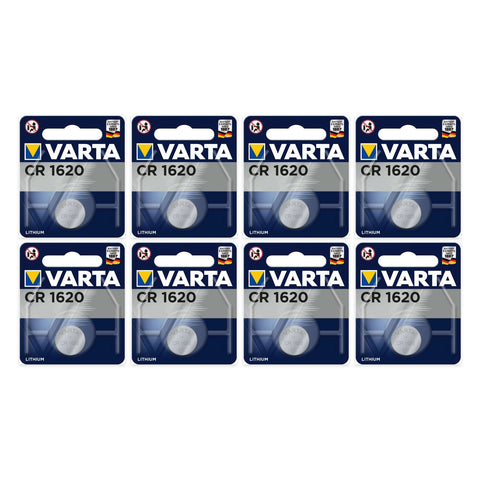 8x Varta CR1620 3V Lithium Coin Cell Batteries