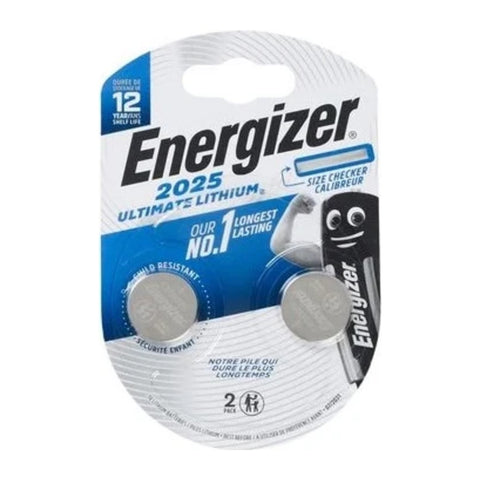 Energizer Ultimate Lithium CR2025 3V Coin Batteries 2-pack