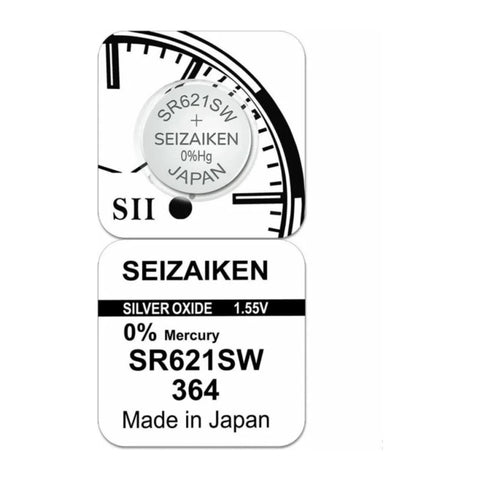 Seiko Seizaiken 364 SR621SW silver oxide watch battery