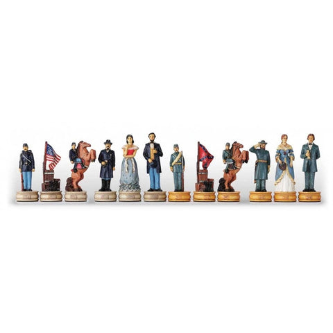 Italfama Civil War Chess Pieces Set Hand Painted Resin 8cm King Italy