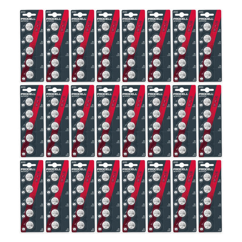 120x Duracell Procell Intense CR2032 3V lithium batteries in cards of 5