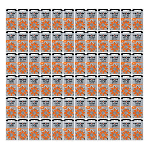 Rayovac Extra 13 hearing aid batteries - 72 cards of 8