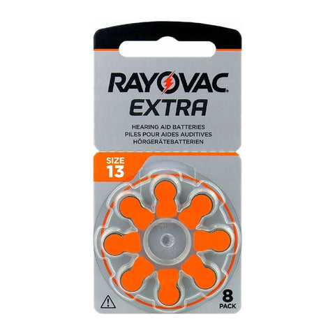 Rayovac Extra 13 hearing aid batteries card of 8